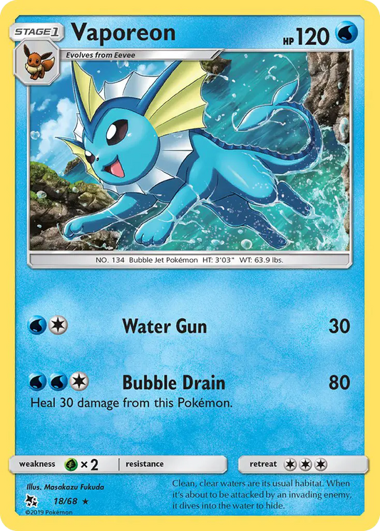 Vaporeon 18 Hidden Fates Pokesingles