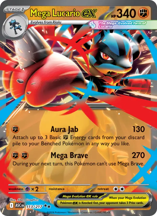 Mega Lucario ex 113 Ascended Heroes Pokesingles