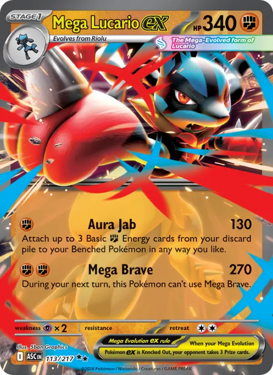 Mega Lucario ex 113 Ascended Heroes Pokesingles