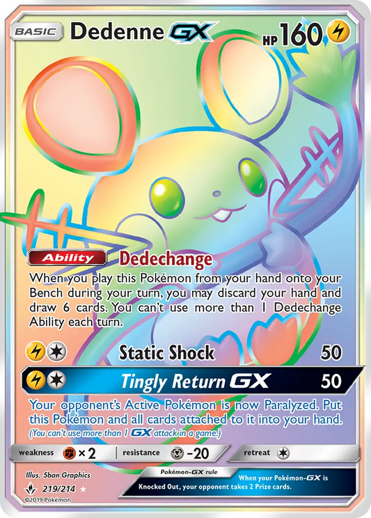 Dedenne GX 219 Unbroken Bonds Pokesingles
