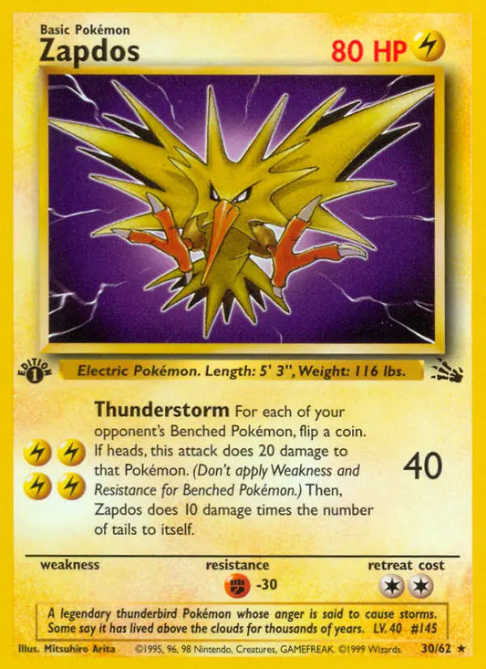 Zapdos 30 Fossil Pokesingles