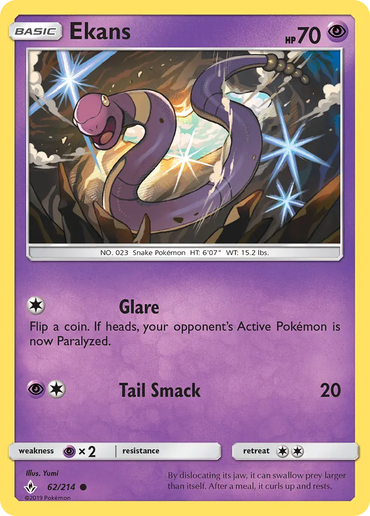 Ekans 62 Unbroken Bonds Pokesingles