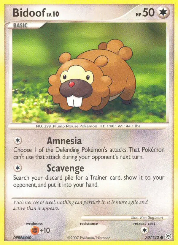 Bidoof 70 Diamond & Pearl Pokesingles