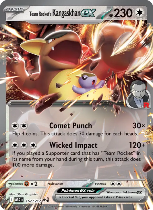 Team Rocket's Kangaskhan ex 162 Ascended Heroes Pokesingles