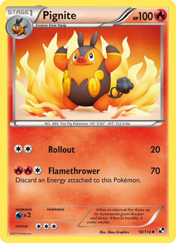Pignite 18 Black & White Pokesingles