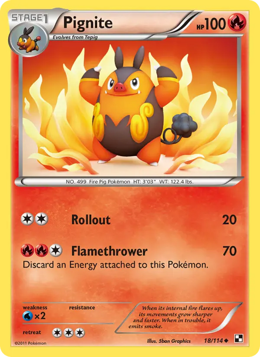 Pignite 18 Black & White Pokesingles