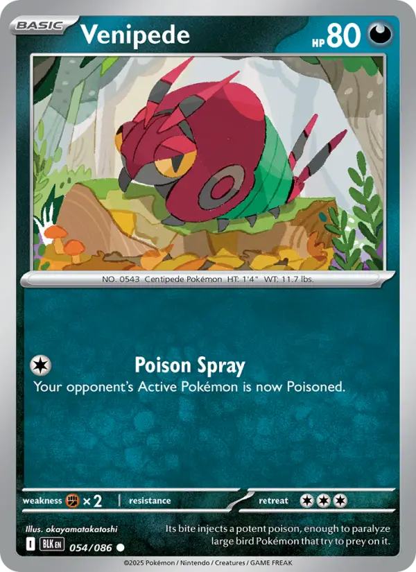 Venipede 54 Black Bolt Pokesingles