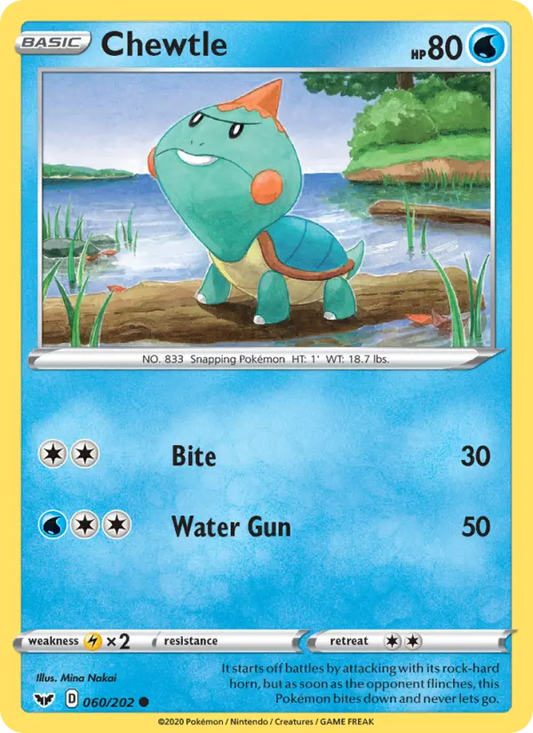 Chewtle 60 Sword & Shield Pokesingles