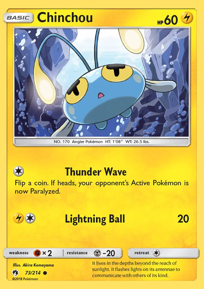 Chinchou 73 Lost Thunder Pokesingles