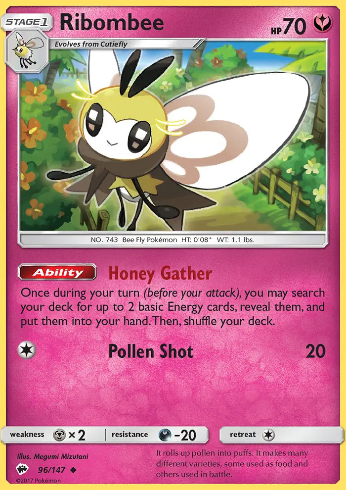 Ribombee 96 Burning Shadows Pokesingles