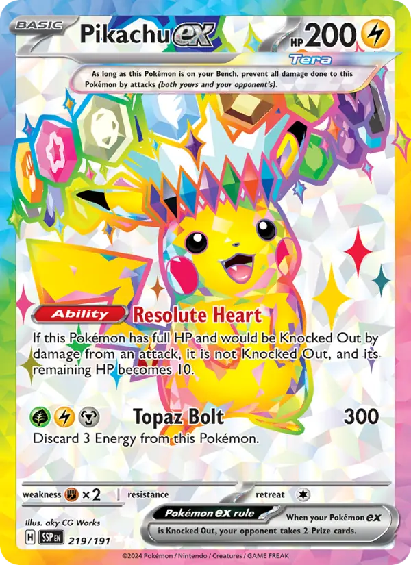 Pikachu ex 219 Surging Sparks Pokesingles