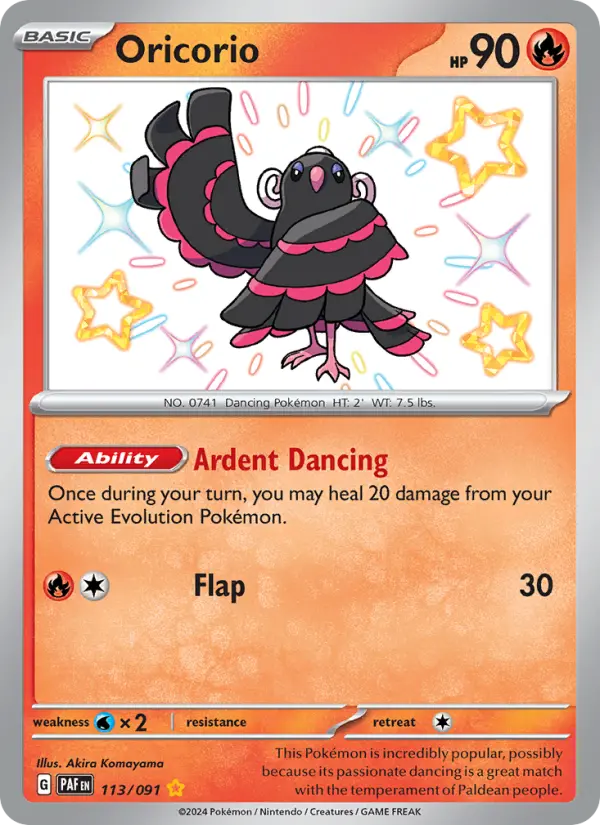 Oricorio 113 Paldean Fates Pokesingles