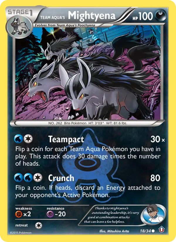 Team Aqua's Mightyena 18 Double Crisis Pokesingles