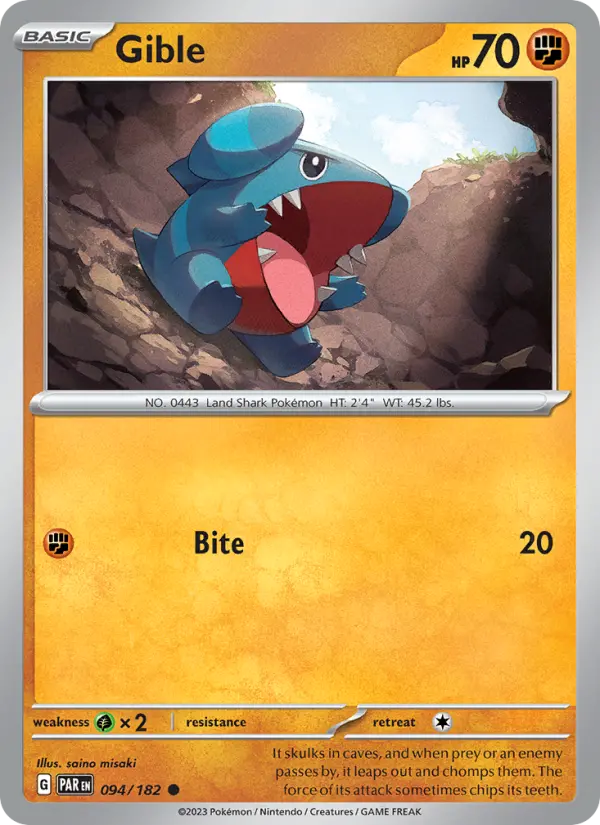 Gible 94 Paradox Rift Pokesingles