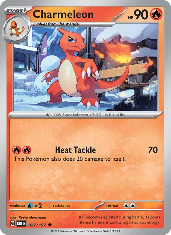Charmeleon 27 Obsidian Flames Pokesingles