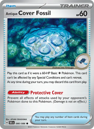 Antique Cover Fossil 80 Black Bolt Pokesingles