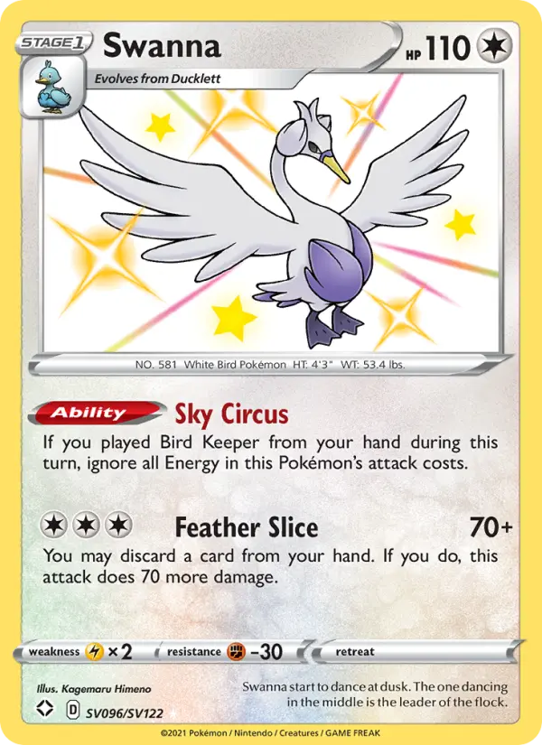Swanna SV096 Shining Fates Pokesingles