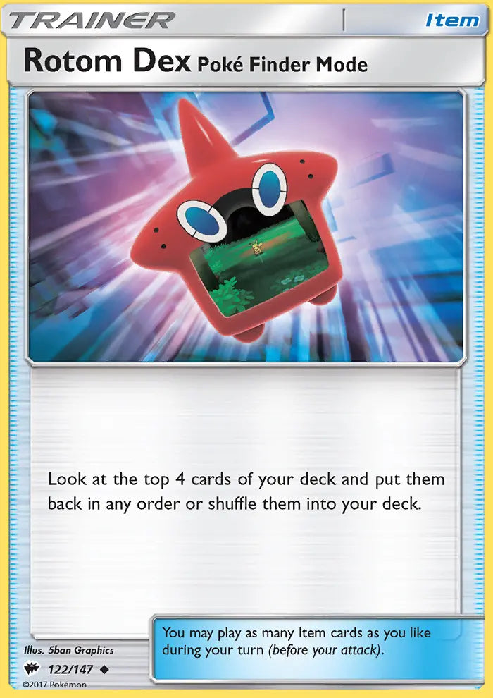 Rotom Dex—Poké Finder Mode 122 Burning Shadows Pokesingles