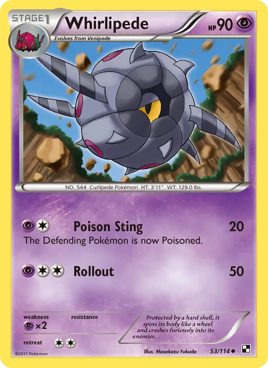 Whirlipede 53 Black & White Pokesingles