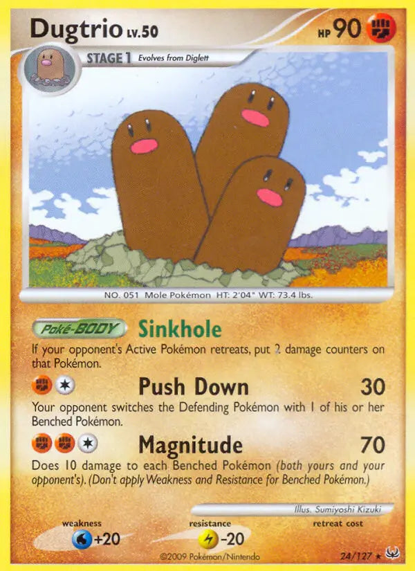 Dugtrio 24 Platinum Pokesingles