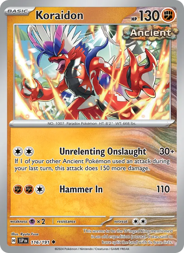 Koraidon 116 Surging Sparks Pokesingles