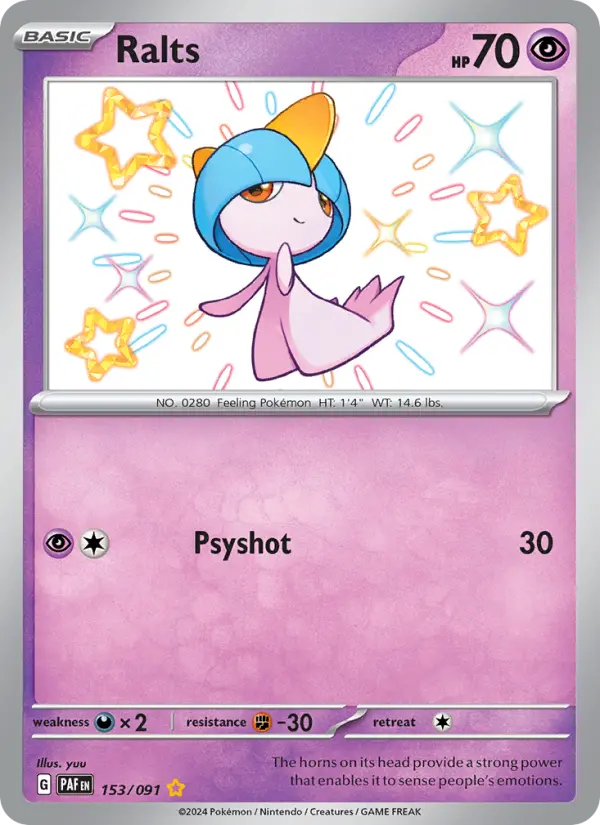 Ralts 153 Paldean Fates Pokesingles