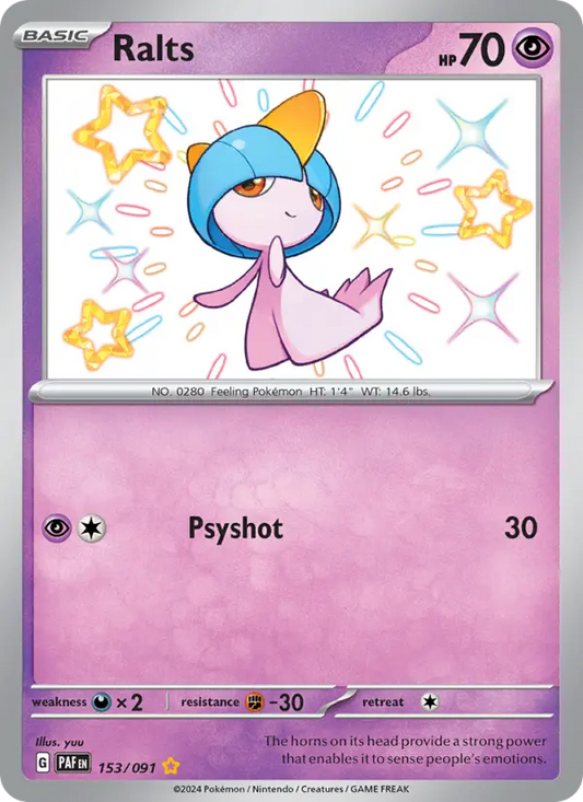 Ralts 153 Paldean Fates Pokesingles