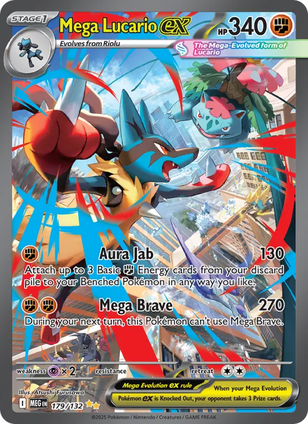 Mega Lucario ex 179 Mega Evolution Pokesingles