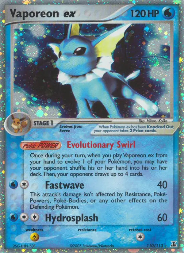 Vaporeon ex 110 Delta Species Pokesingles