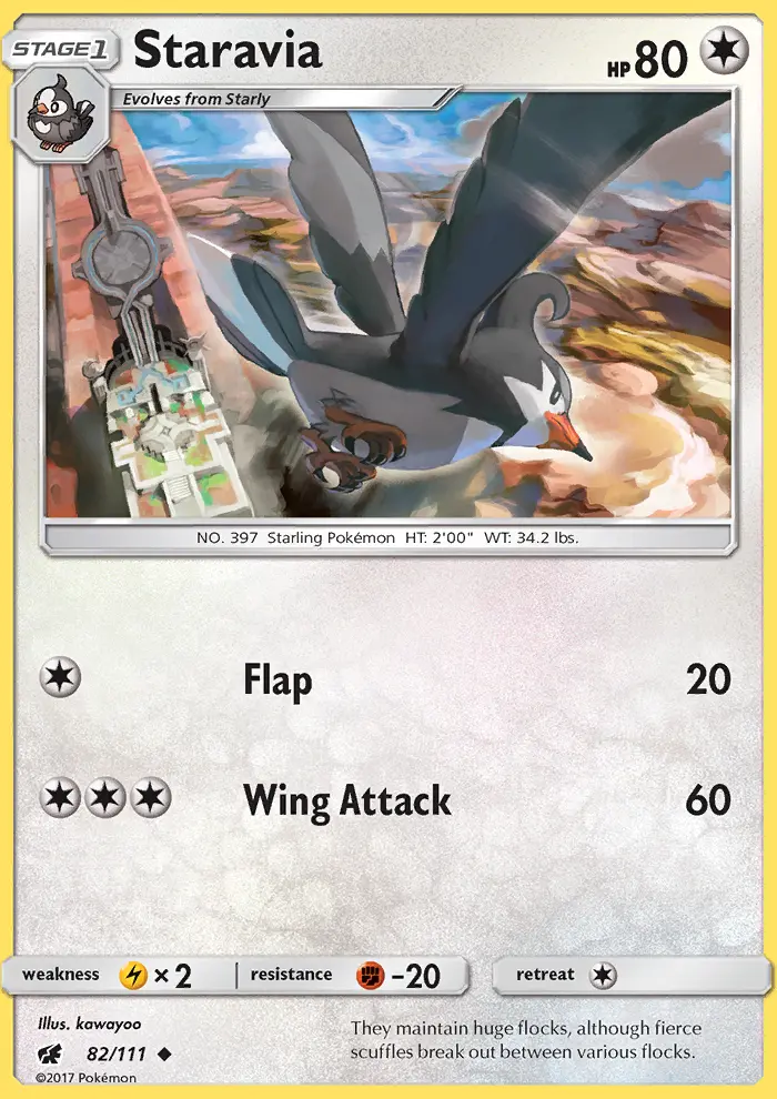Staravia 82 Crimson Invasion Pokesingles