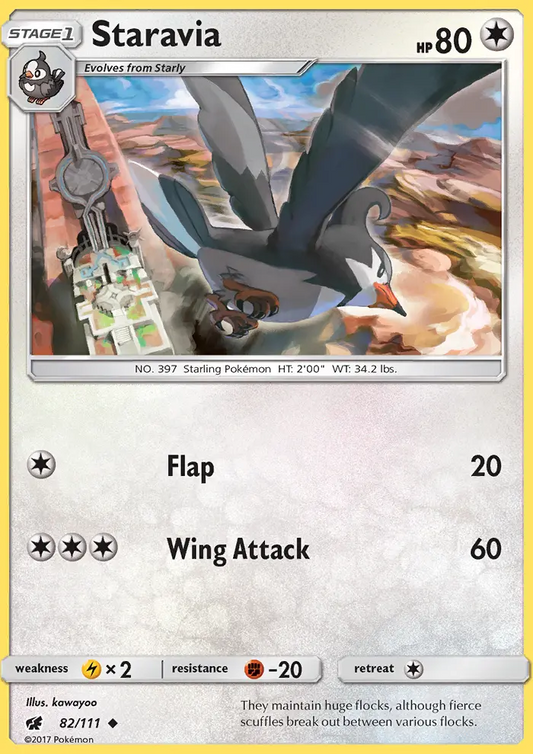 Staravia 82 Crimson Invasion Pokesingles