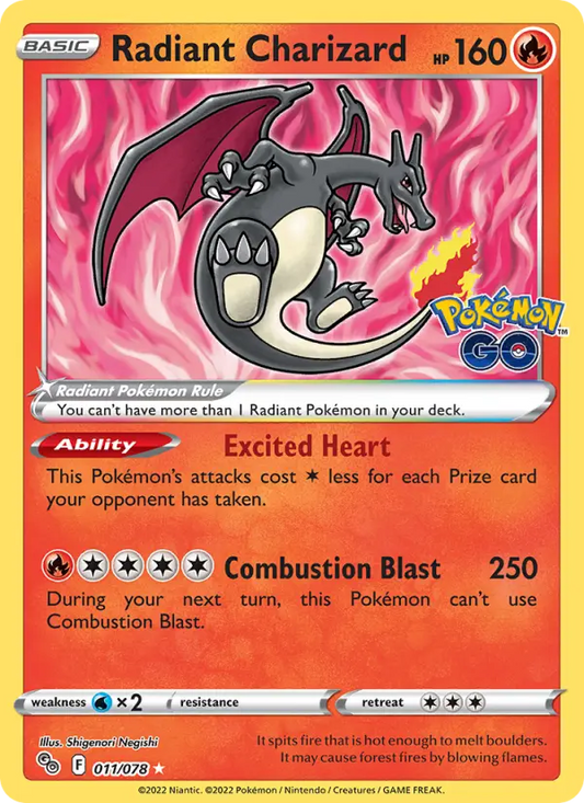 Radiant Charizard 11 Pokémon GO Pokesingles
