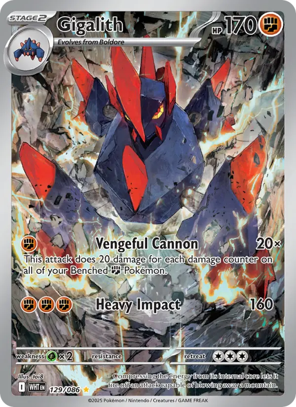 Gigalith 129 White Flare Pokesingles