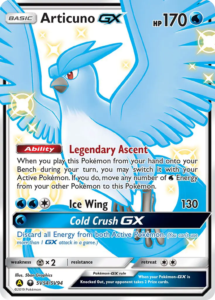 Articuno-GX SV54 Hidden Fates Shiny Vault Pokesingles