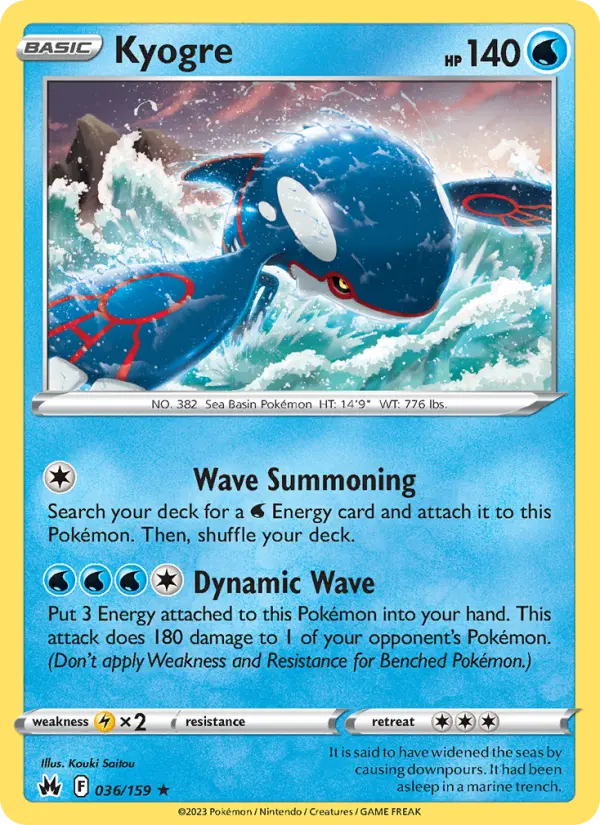 Kyogre 36 Crown Zenith Pokesingles