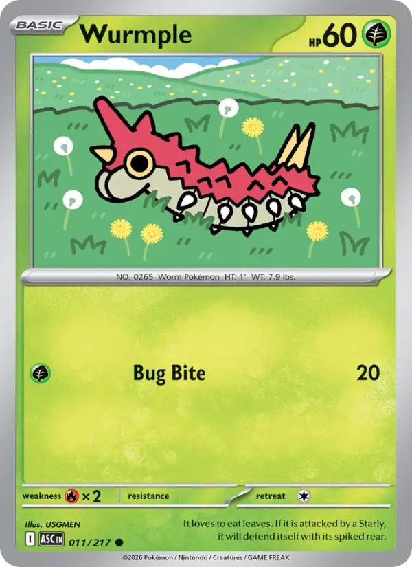 Wurmple 11 Ascended Heroes Pokesingles
