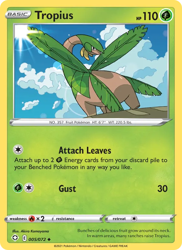 Tropius 5 Shining Fates Pokesingles