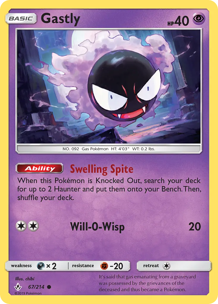 Gastly 67 Unbroken Bonds Pokesingles