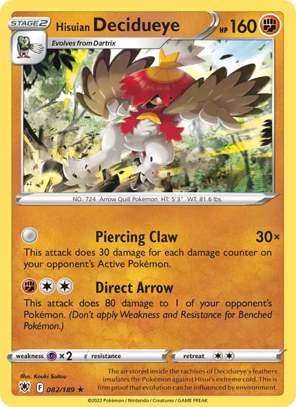 Hisuian Decidueye 82 Astral Radiance Pokesingles