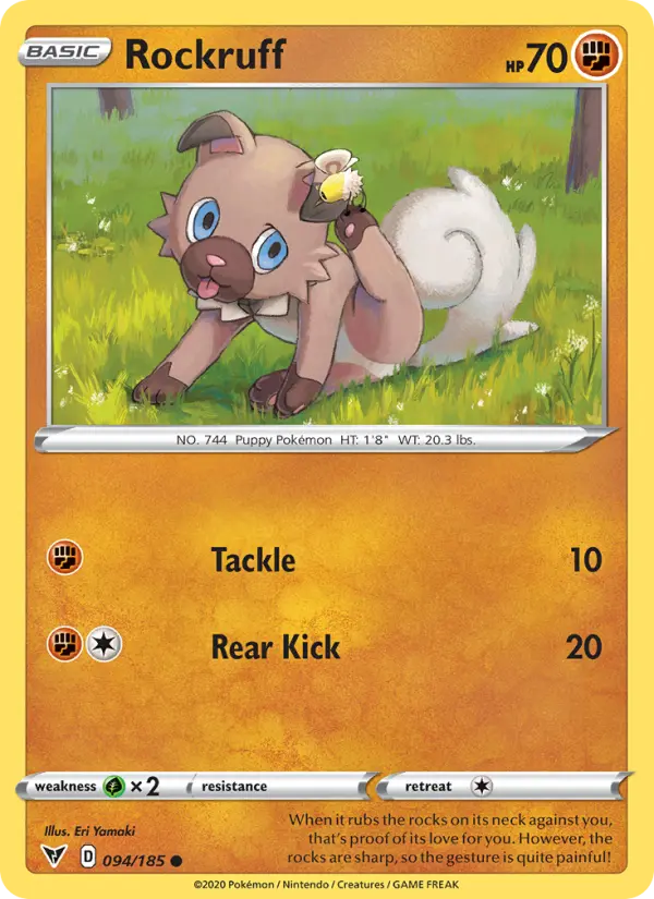 Rockruff 94 Vivid Voltage Pokesingles