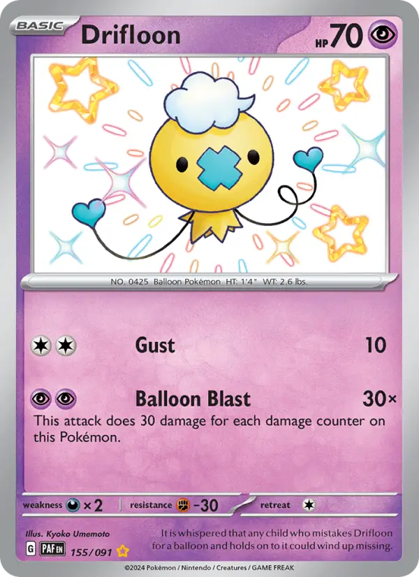 Drifloon 155 Paldean Fates Pokesingles