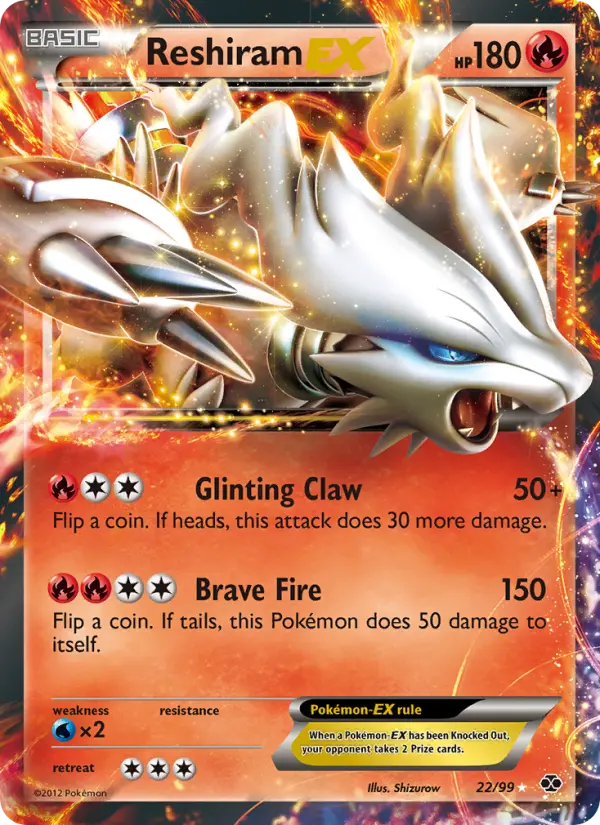 Reshiram-EX 22 Next Destinies Pokesingles