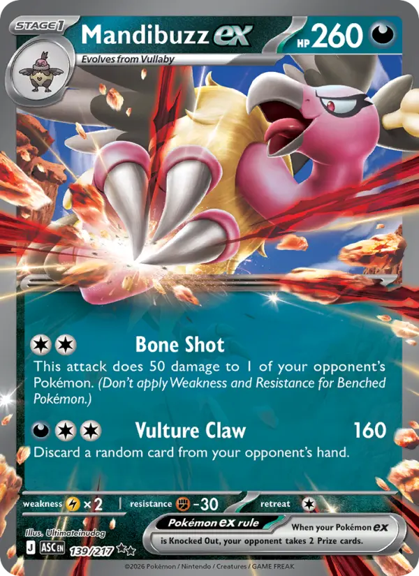 Mandibuzz ex 139 Ascended Heroes Pokesingles