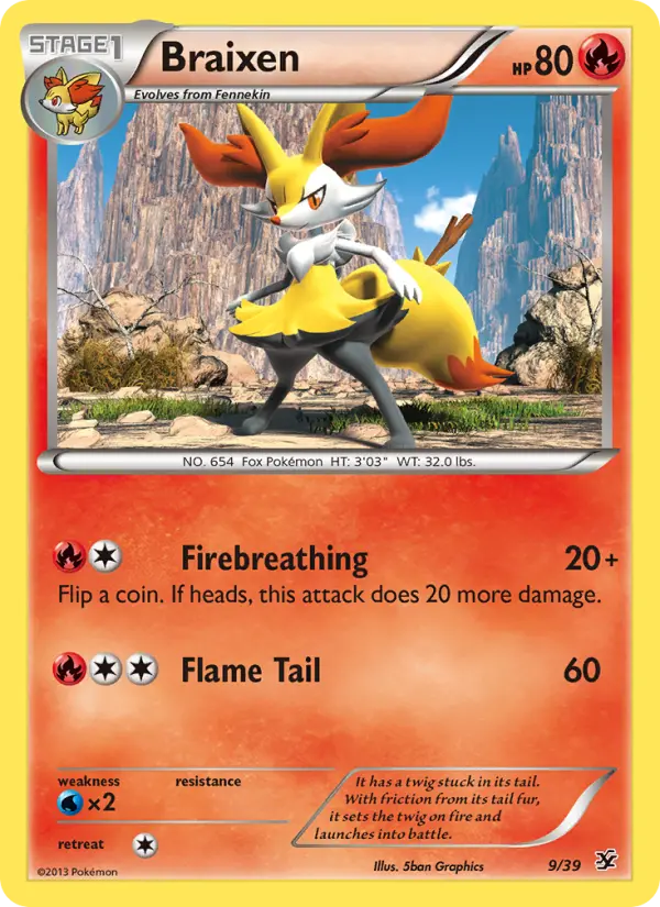 Braixen 9 Kalos Starter Set Pokesingles