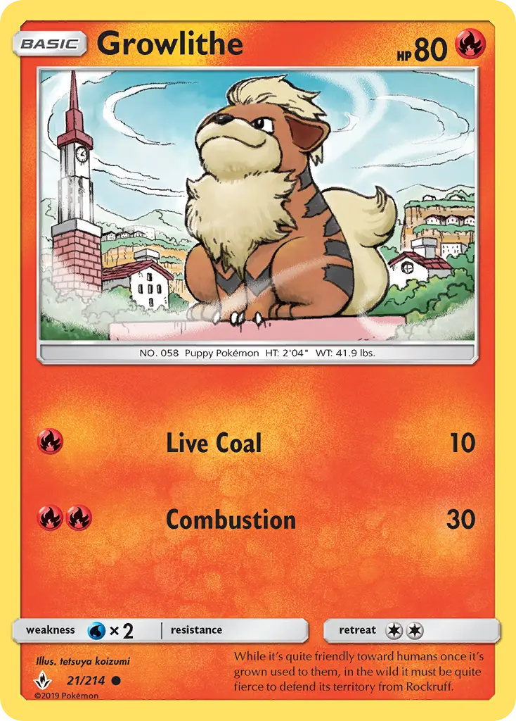 Growlithe 21 Unbroken Bonds Pokesingles