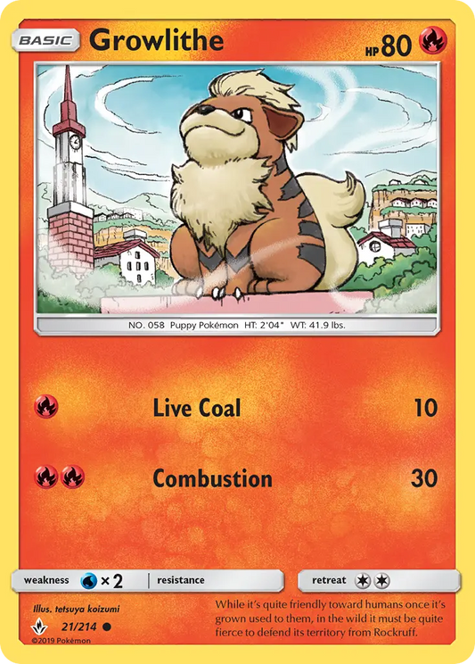 Growlithe 21 Unbroken Bonds Pokesingles