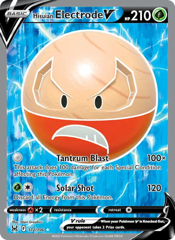 Hisuian Electrode V 172 Lost Origin Pokesingles