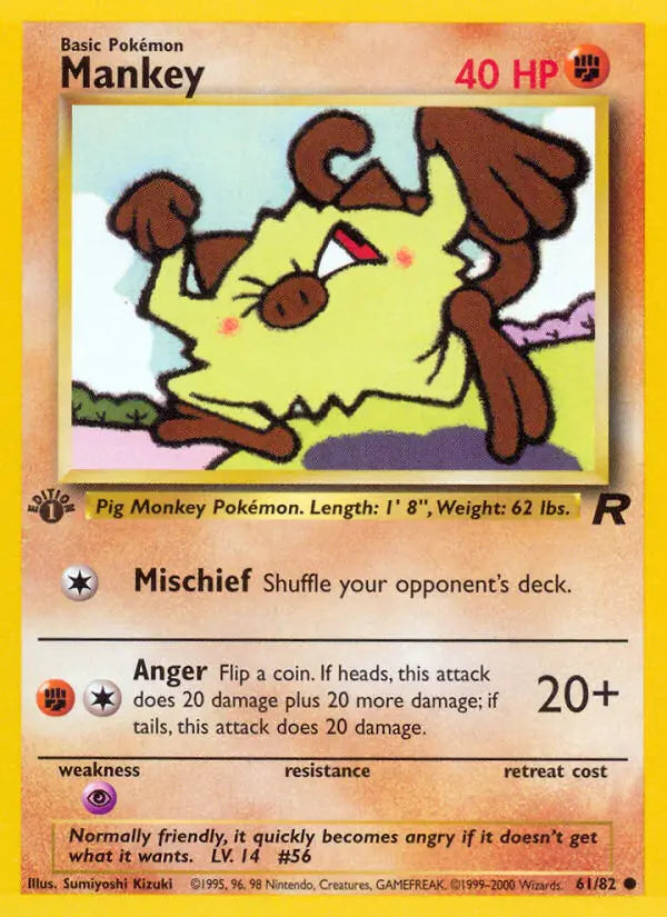 Mankey 61 Team Rocket Pokesingles