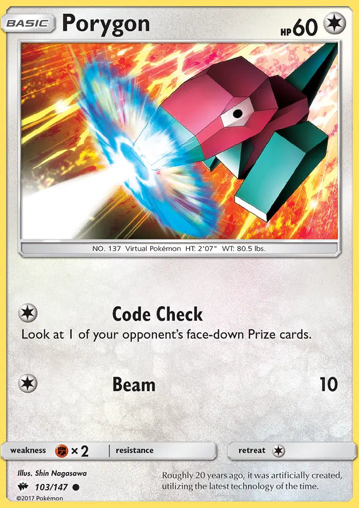 Porygon 103 Burning Shadows Pokesingles