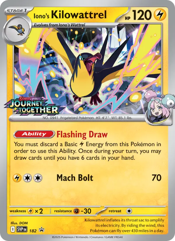 Iono's Kilowattrel 182 SVP Black Star Promos Pokesingles